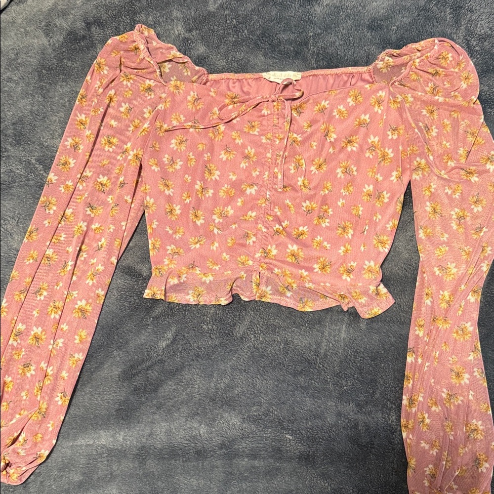 Floral Pink Off-Shoulder Top